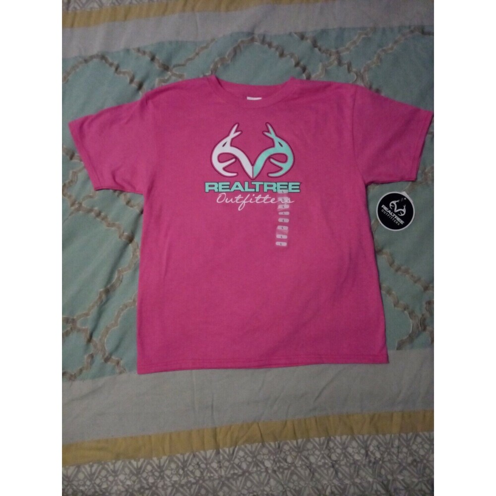 Realtree Womens T Shirt Pink Size Youth Large Short Sleeve